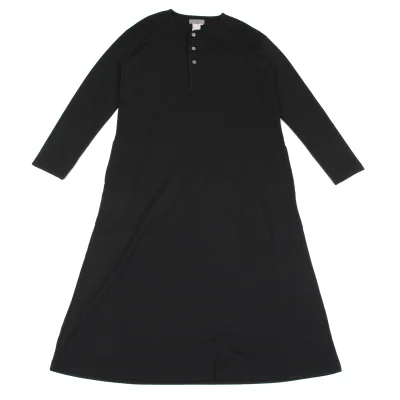 Yohji Yamamoto POUR HOMME Wool Rayon Henley Neck Long Dress