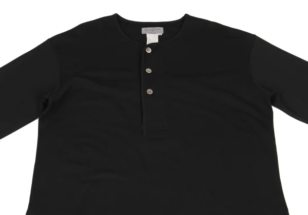 Yohji Yamamoto POUR HOMME Wool Rayon Henley Neck Long Dress K-163147_002