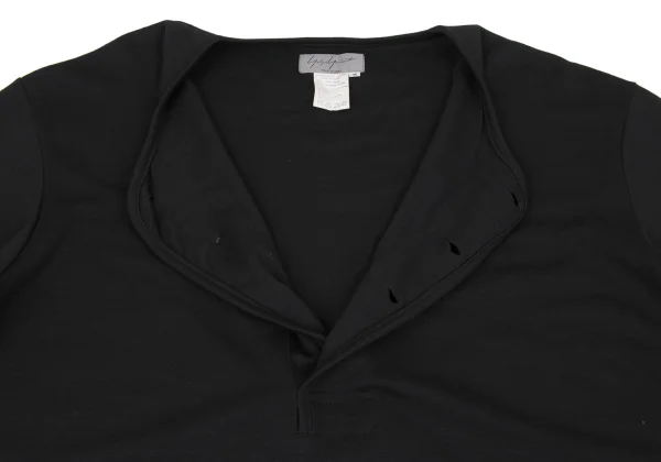 Yohji Yamamoto POUR HOMME Wool Rayon Henley Neck Long Dress K-163147_006