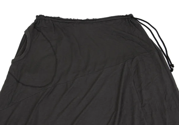 Y's Rayon Silk Stretch Asymmetry Dropped Crotch Pants K-163149_003
