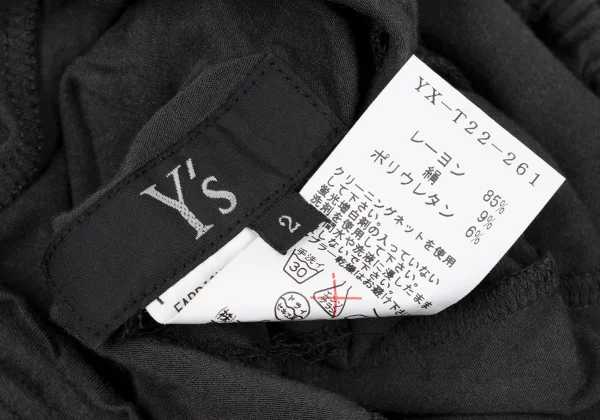Y's Rayon Silk Stretch Asymmetry Dropped Crotch Pants K-163149_013