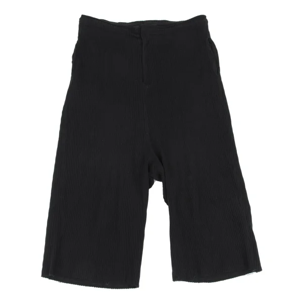 Y's Cotton Stretch Rib Dropped Crotch Pants Black 1 K-163150_001