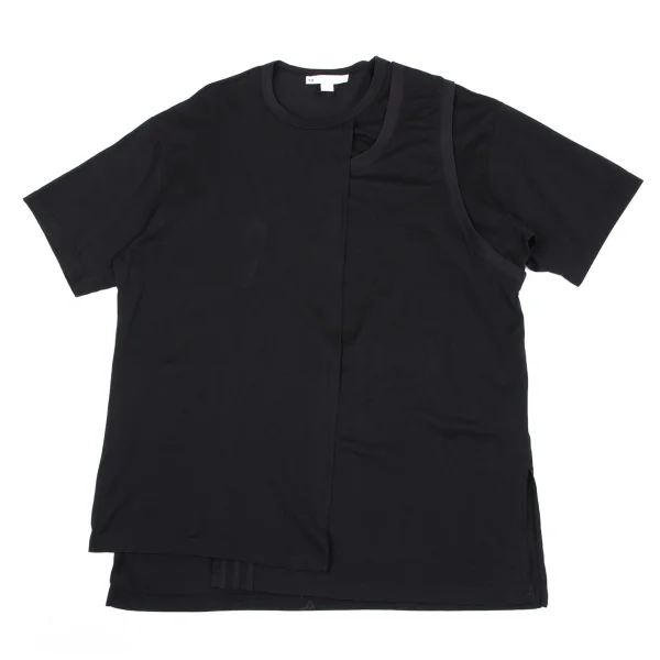 Y-3 Cotton Layered Design Half Wrap T Shirt Black M K-163154_001