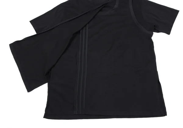 Y-3 Cotton Layered Design Half Wrap T Shirt K-163154_011