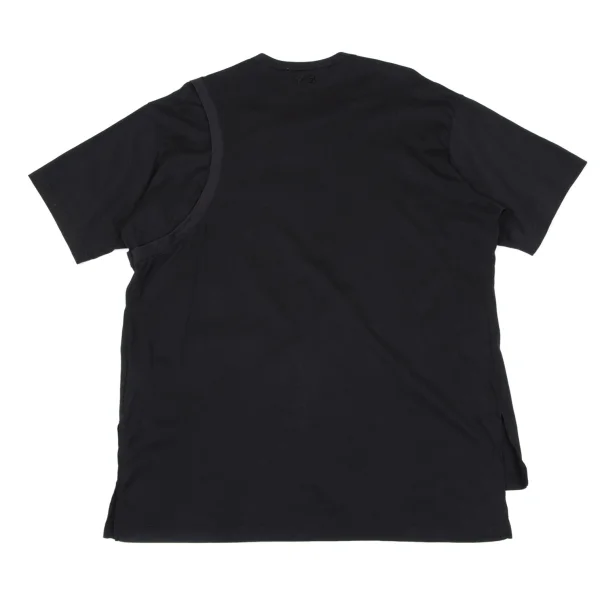 Y-3 Cotton Layered Design Half Wrap T Shirt K-163154_014