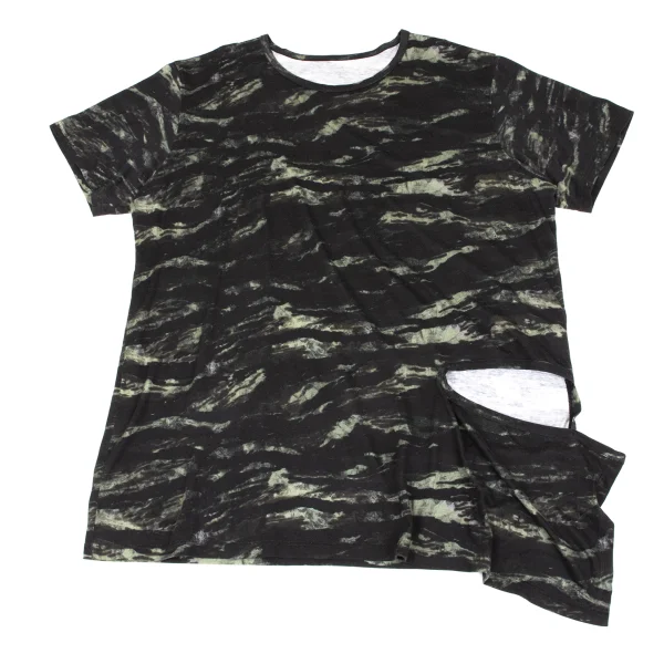 Ground Y Zebra Printed Side Hole Design T-shirt Black,Khaki 3 K-163159_001