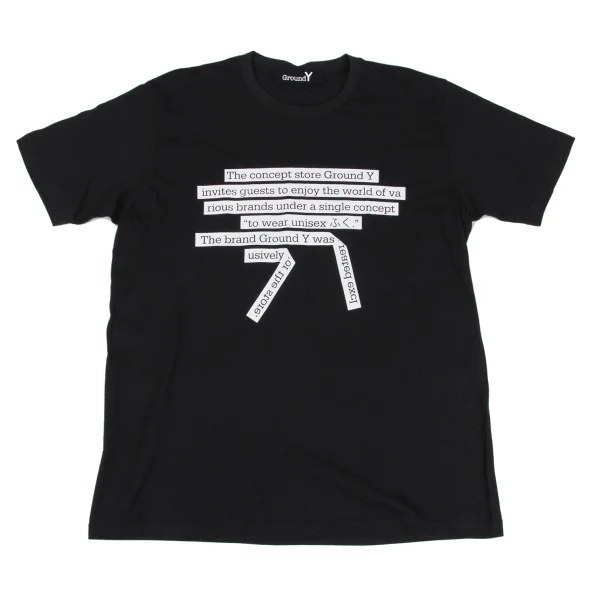 Ground Y Cotton Message Printed T-shirt Black 4 K-163160_001