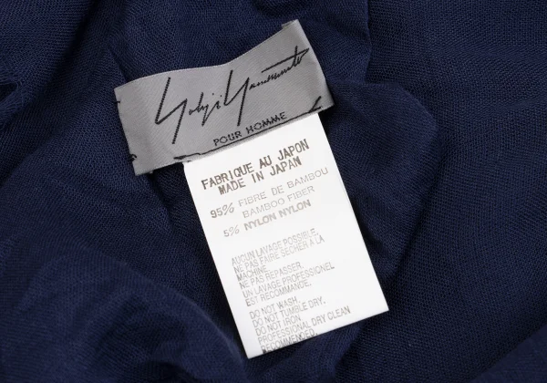 Yohji Yamamoto POUR HOMME Bamboo Nylon Fringe Stole K-163168_006