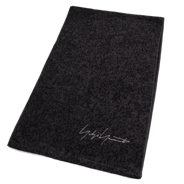 Yohji Yamamoto Logo Embroidery Towel Black  K-163169_001
