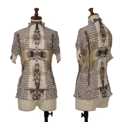 ISSEY MIYAKE WHITE LABEL Printed See-through Pleats T Shirt