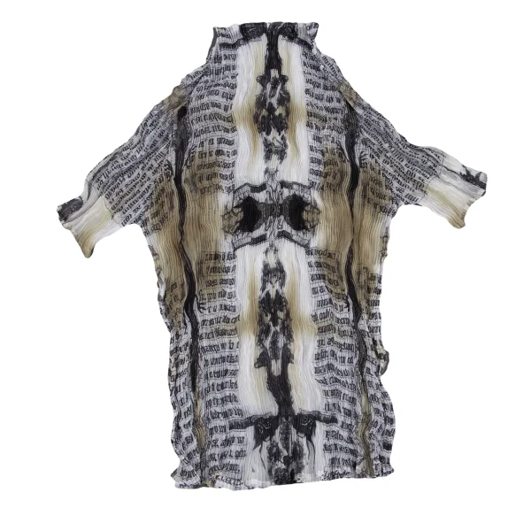 ISSEY MIYAKE WHITE LABEL Printed See-through Pleats T Shirt K-163170_002