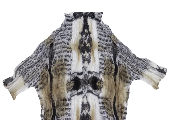 ISSEY MIYAKE WHITE LABEL Printed See-through Pleats T Shirt K-163170_003