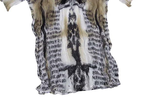ISSEY MIYAKE WHITE LABEL Printed See-through Pleats T Shirt K-163170_007