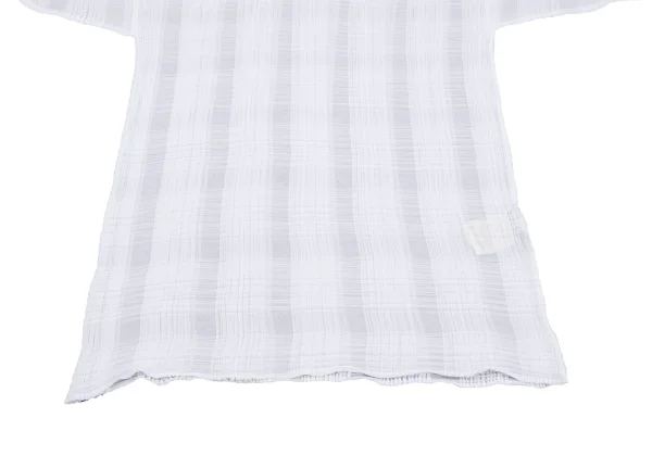 ISSEY MIYAKE Check See-through Pleated High Neck T-shirt K-163172_007