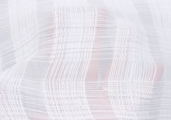 ISSEY MIYAKE Check See-through Pleated High Neck T-shirt K-163172_010