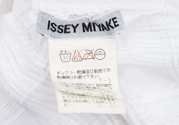 ISSEY MIYAKE Check See-through Pleated High Neck T-shirt K-163172_013