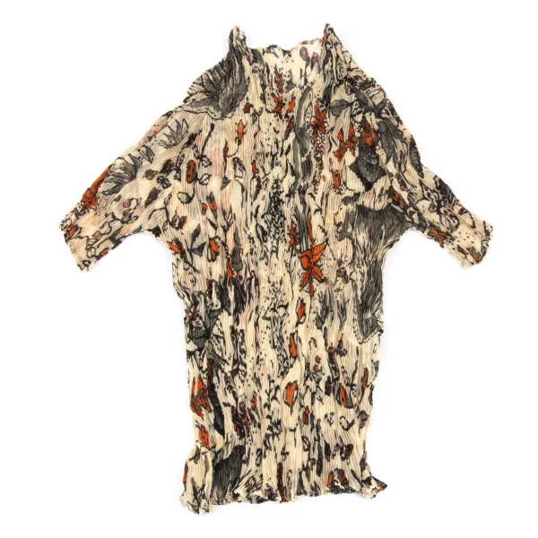 ISSEY MIYAKE Botanical Print See-through Pleats T-shirt K-163176_002
