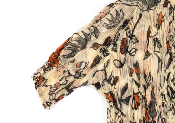 ISSEY MIYAKE Botanical Print See-through Pleats T-shirt K-163176_005