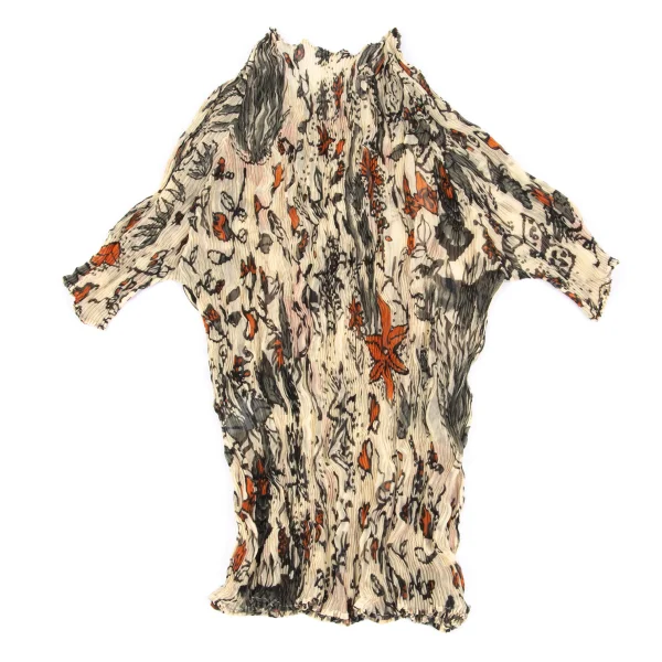 ISSEY MIYAKE Botanical Print See-through Pleats T-shirt K-163176_009