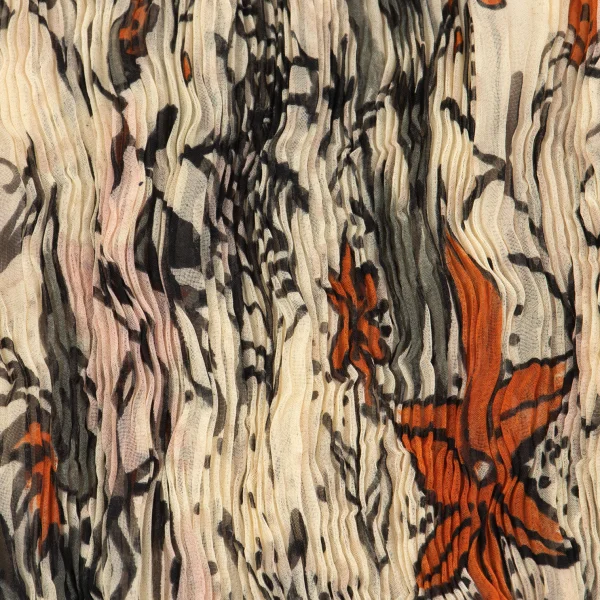 ISSEY MIYAKE Botanical Print See-through Pleats T-shirt K-163176_010