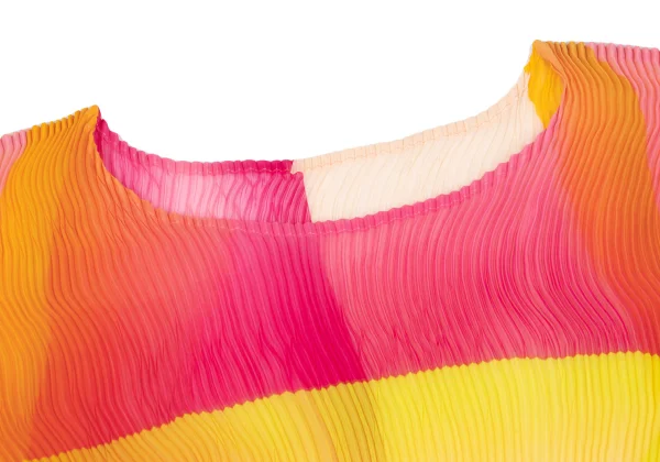 ISSEY MIYAKE Multi-color Graphic Print See-through Pleats T-shirt K-163177_004