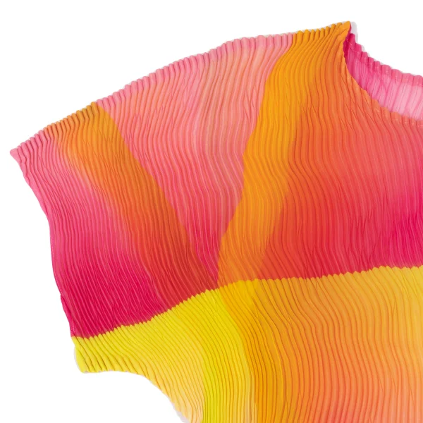 ISSEY MIYAKE Multi-color Graphic Print See-through Pleats T-shirt K-163177_005