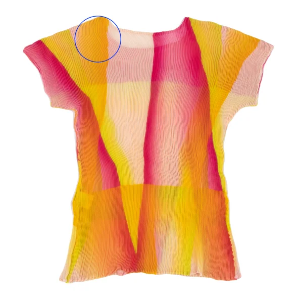 ISSEY MIYAKE Multi-color Graphic Print See-through Pleats T-shirt K-163177_008