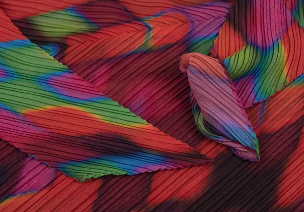 ISSEY MIYAKE Colorful Graphic Print Bias Pleats High necked Top K-163178_008