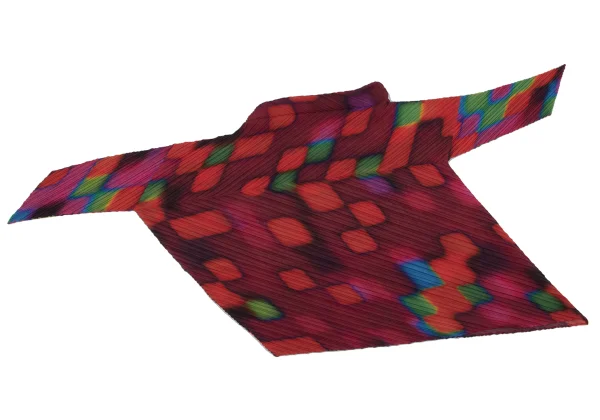ISSEY MIYAKE Colorful Graphic Print Bias Pleats High necked Top K-163178_011