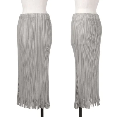 ISSEY MIYAKE FETE Cutting Hem Metallic Pleats Skirt