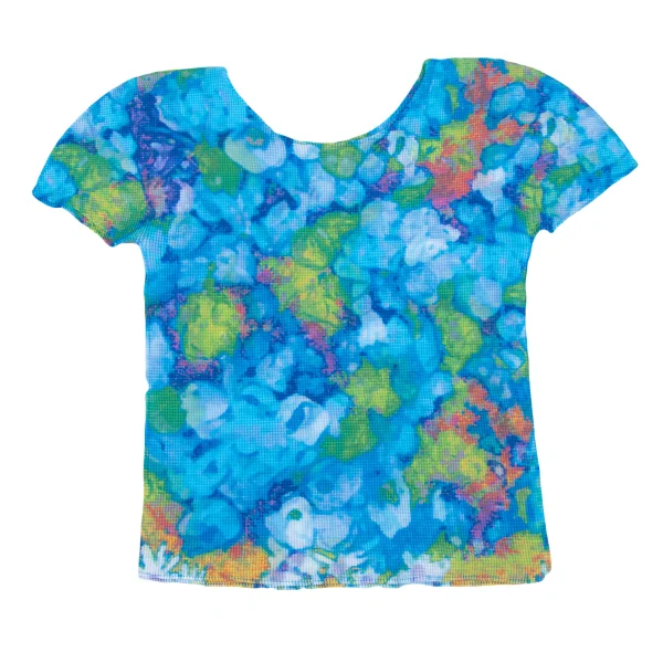 Unbranded Hydrangea Print Reversible Stretch Pleats T-shirt K-163182_002