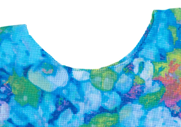 Unbranded Hydrangea Print Reversible Stretch Pleats T-shirt K-163182_004