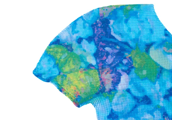 Unbranded Hydrangea Print Reversible Stretch Pleats T-shirt K-163182_005