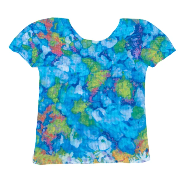 Unbranded Hydrangea Print Reversible Stretch Pleats T-shirt K-163182_008