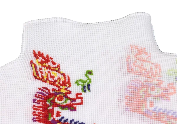 ISSEY MIYAKE me Ethnic Print Stretch Pleats High-neck T-shirt K-163183_004