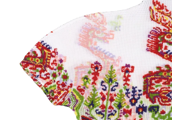 ISSEY MIYAKE me Ethnic Print Stretch Pleats High-neck T-shirt K-163183_005