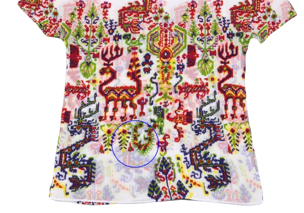 ISSEY MIYAKE me Ethnic Print Stretch Pleats High-neck T-shirt K-163183_006