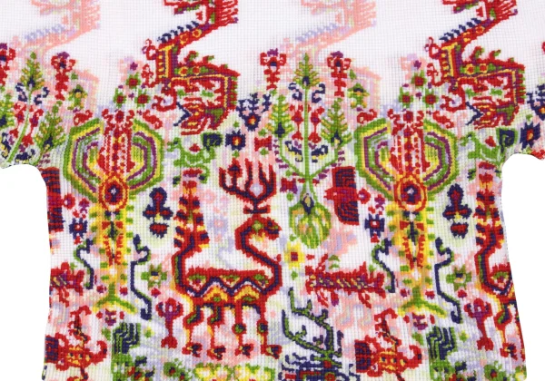 ISSEY MIYAKE me Ethnic Print Stretch Pleats High-neck T-shirt K-163183_010