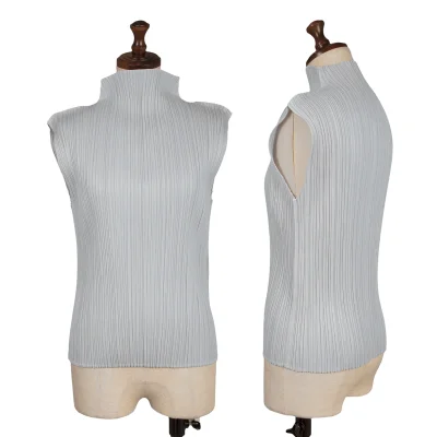 PLEATS PLEASE High-neck Sleeveless Top