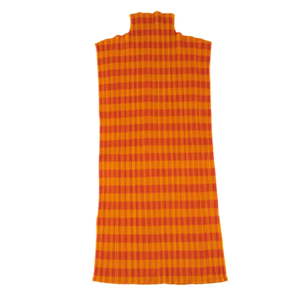 PLEATS PLEASE Check Print Pleats High-neck Sleeveless Top K-163186_002