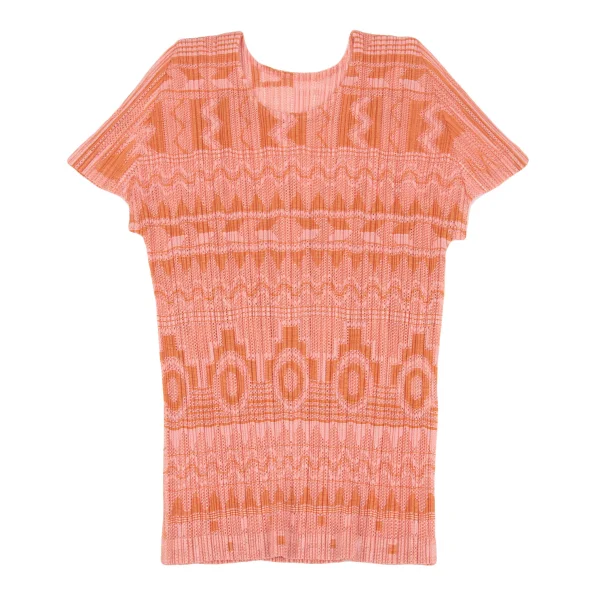 PLEATS PLEASE Graphic Jacquard Mesh Pleats T-shirt K-163188_002