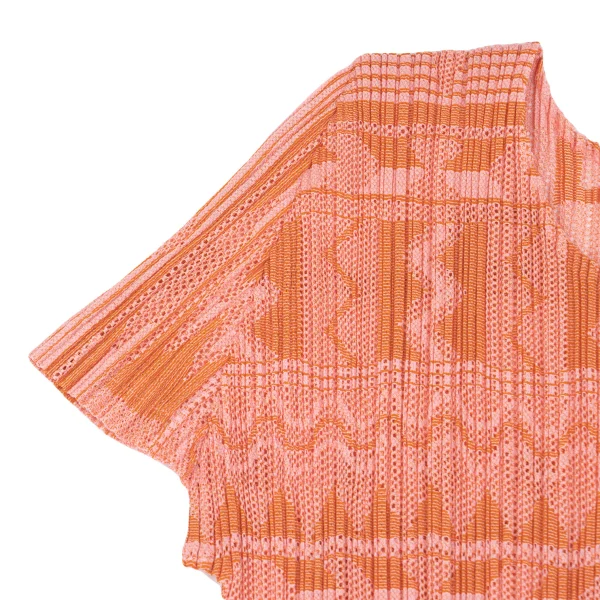 PLEATS PLEASE Graphic Jacquard Mesh Pleats T-shirt K-163188_005