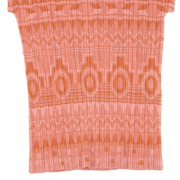 PLEATS PLEASE Graphic Jacquard Mesh Pleats T-shirt K-163188_006