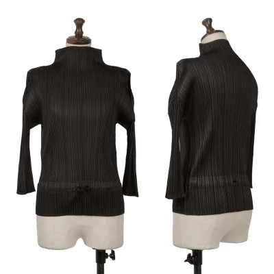 PLEATS PLEASE Drawstring Design Pleats High-neck Top
