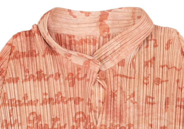 PLEATS PLEASE Message Print Stand Collar Pleats Top K-163191_004