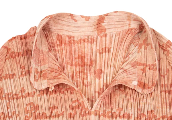 PLEATS PLEASE Message Print Stand Collar Pleats Top K-163191_006