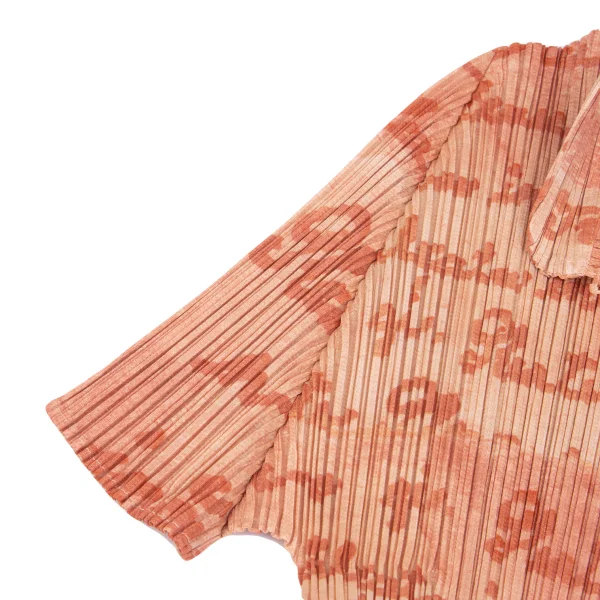 PLEATS PLEASE Message Print Stand Collar Pleats Top K-163191_007