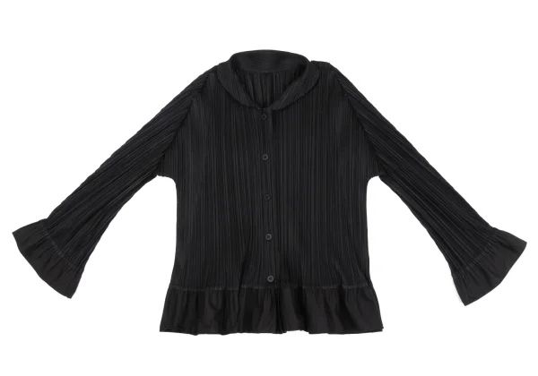 PLEATS PLEASE Switching Design Long Sleeve Pleated Blouse K-163192_002