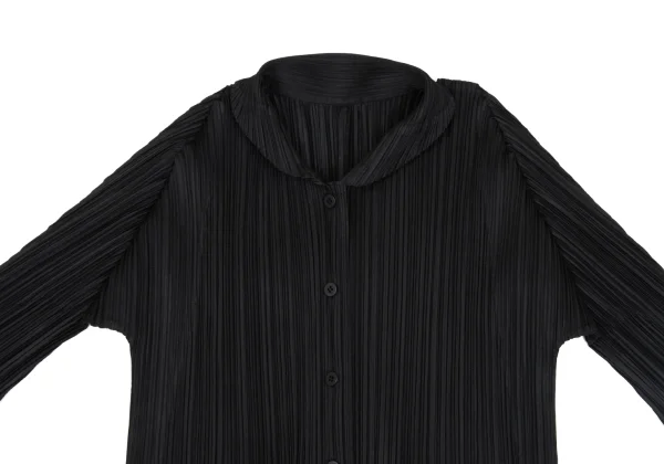 PLEATS PLEASE Switching Design Long Sleeve Pleated Blouse K-163192_003