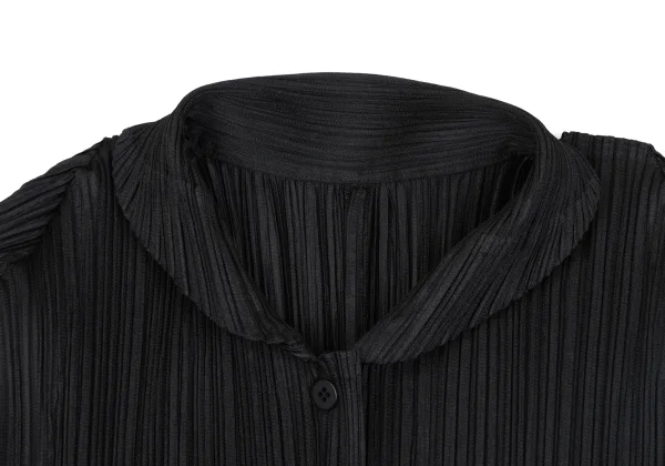 PLEATS PLEASE Switching Design Long Sleeve Pleated Blouse K-163192_004